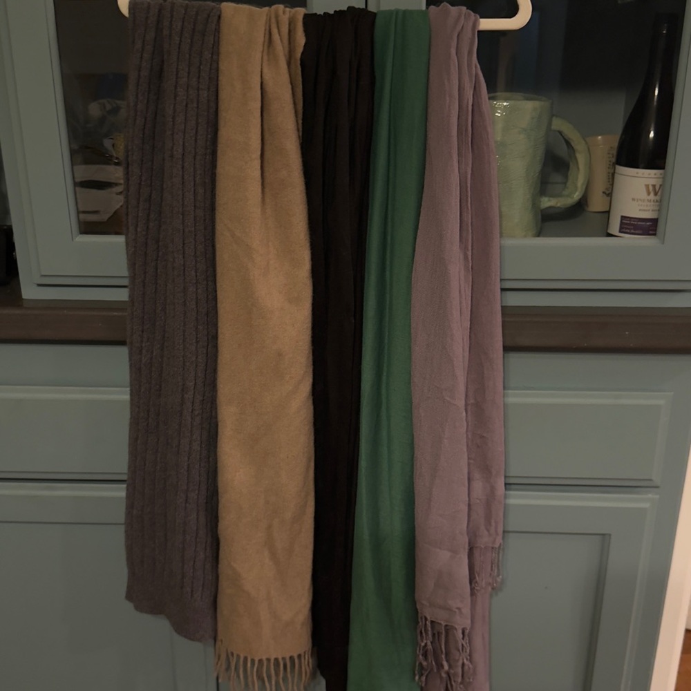 J. Crew Gray, Tan, Black, Green, and Purple Curtain Set